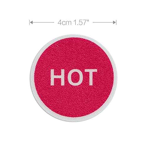 dealzEpic - Hot Cold Sign Indicator Stickers - Self Adhesive Peel and Stick Decal - 4cm in Diameter