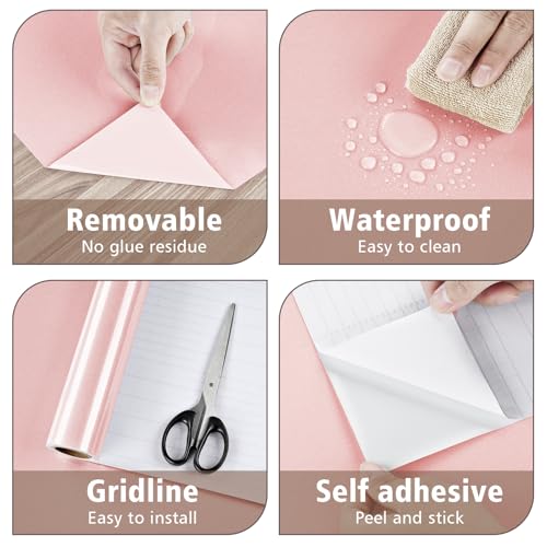 15.8''x80'' Glossy Pink Contact Paper for Countertops Shiny Pink Peel and Stick Wallpaper Self Adhesive Glitter Contact Paper for Cabinets Bathroom Dresser Table Vinyl Film Wall Stickers