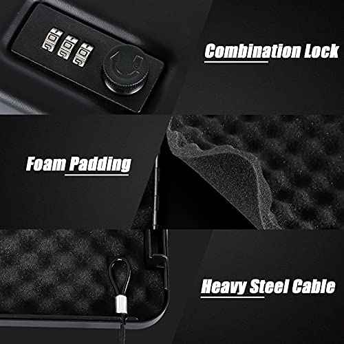 Dalmbox Gun Safe for Pistols Small Handgun Lock Box with Combination Lock Portable Travel Pistol Safe for Car, Home, Travel