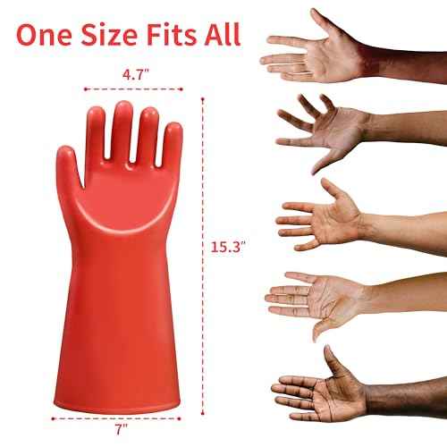 Class 1 Insulated Electrician Gloves - High Voltage Dielectric Electrical Gloves For Electrician,8000V AC