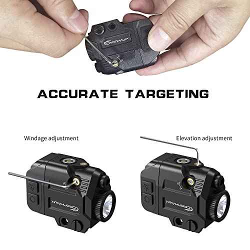 500 Lumens Tactical Weapon Flashlights Laser Sight - Rail-Mounted Light and Green Laser Light Combo for Pistol with Picatinny Rail and GL Rails - Magnetic Charging Port