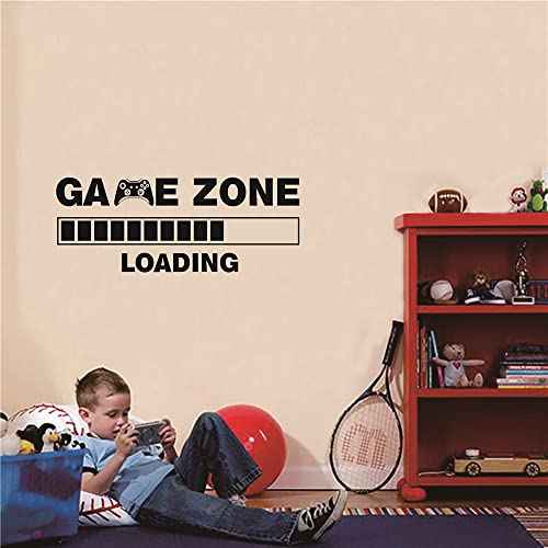 Kids Room Game Zone Loading Decor Sticker Boys Bedroom Gaming Room Wall Decal Living Wall Art Mural AFN112 (57x25cm)