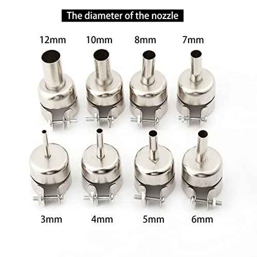 8Pcs/Set Heat Gun Nozzles Kits Mouth Tips Hot Air Soldering Station Repair Tools£¨3/4/5/6/7/8/10/12mm)