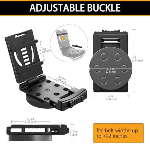 3-H Heavy Duty Magnetic Tool Belt Clip, Anti-Slip Magnetic Belt Tool Holder for Wrench, Screws, Nails, Hammer, Pliers, Spanner and Any Tool Hardware