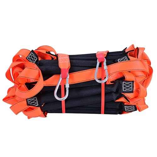 Fire Escape Ladder,32 FT Emergency Portable Safety Ladder,Extension Rope Ladder with 2 Hooks,2-3 Story Homes Reusable Safety Rope Ladder for Window Balcony Tree House