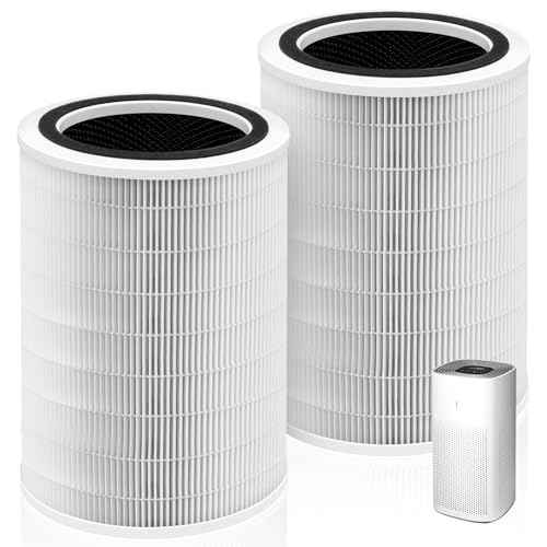 12010 HEPA Replacement Filter for Clorox Large Room Air Purifier 11010 & 11011,3-in-1 H13 True HEPA with Activated Carbon Filter,2 Pack