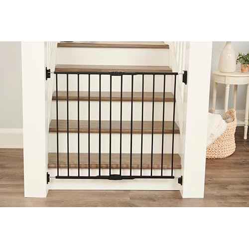 Regalo 2-in-1 Extra Wide Stairway and Hallway Walk Through Baby Safety Gate, Award Winning Brand, Hardware Mounting, Black