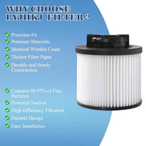 2 Pack DXVC4001 Vacuum Filters Replacement, Compatible with DEWALT 4-5 gallon wet dry shop vac DXV04T DXV05P DXV05S DXV08S and DXV06G