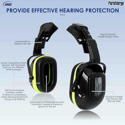 Hard Hat Ear Muffs, Earmuffs for Noise Reduction for Hard Hat Accessories, Construction Ear Protection for Adults