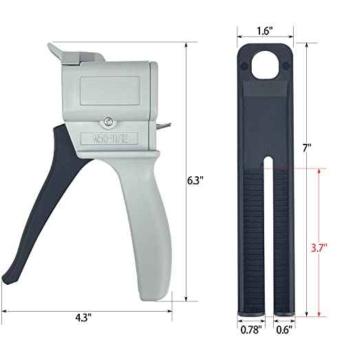 Sutekus 50ml Dispensing Gun Kit Impression Mixing Dispensing Gun Epoxy Glue Gun AB Gun 1:1/1:2