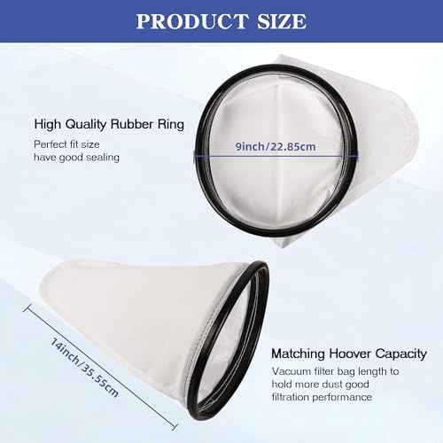 4 Pack 2KE2105000 Filter Bag Replacement Compatible with Hoover Backpack Vacuum Cleaner Commercial C2401/C2401010 Reusable Cloth Bag Liner Replacement Filter Bags with Royal Model RY4000 / RY4001