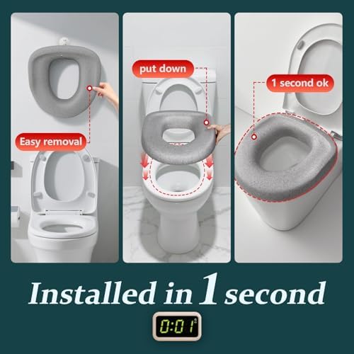 Toilet Seat Riser - Adds 3 Inch of Height to Toilet - with 300 Pound Weight Capacity,no installation,for Seniors Adults Elderly Handicap Disabled Fits Most Standard and Elongated Toilets