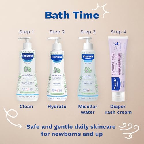 Mustela Baby Gentle Cleansing Gel - Baby Hair & Body Wash - with Natural Avocado fortified with Vitamin B5 - Biodegradable Formula & Tear-Free – 25.35 fl. oz.