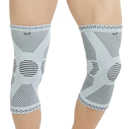 NeoTech Care Knee Support Brace - Breathable - Men, Women, Right or Left (Gray, Size S, 1 Pair)