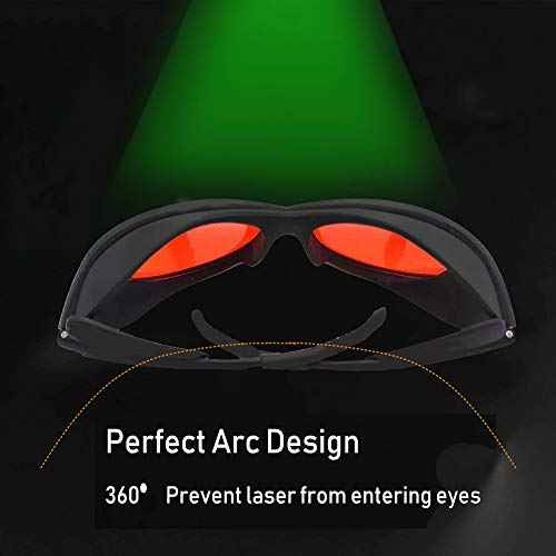 Laser Safety Goggles 532nm OD 6+ Professional 180nm-532nm Wavelength Violet/Blue/Green Laser Protective Glasses for 405nm, 445nm, 450nm,473nm 532nm Laser Fit Dazzling Lasers, Like Engraving Machines
