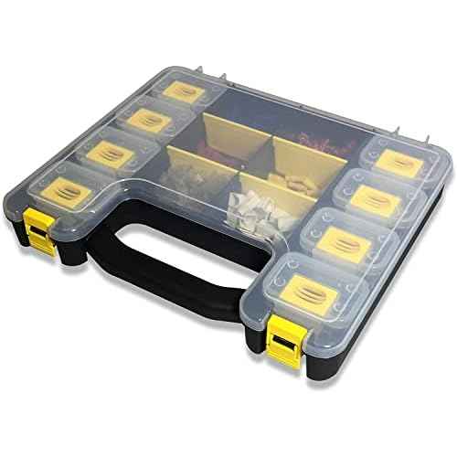 WorkVanEquipment Hardware Case Tackle Box storage with Patented Removable Compartment Organizer for Screws, Nuts, and Bolts, WVE9410