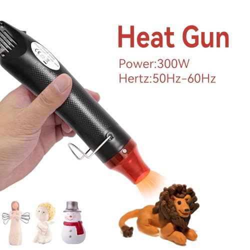 Heat Gun for Resin, 300W Dual Temp Mini Heat Gun (392¡ÆF), 8.66 inch Cord Electric Heat Gun for Bubble Removal, Vinyl Wrap, Candle Making, Epoxy Crafts