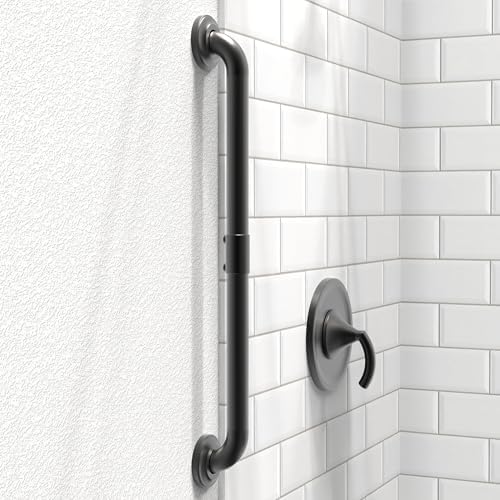 1-1/4" Knurled Grab Bar, ADA Compliant Bath Safety Shower Handrail, Bathroom Mobility Aid Handle for Seniors and Disabled, Heavy Duty 500lbs Support