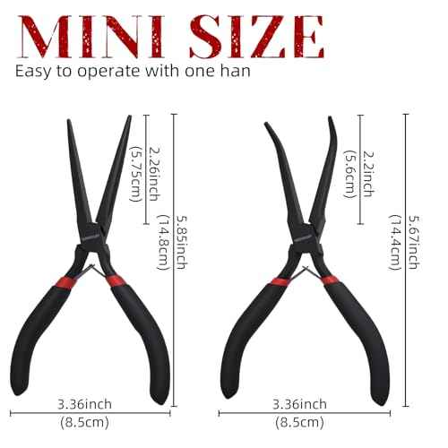 WISEUP 6" Mini Needle Nose Pliers Set£¬2-Piece Small Long Reach Bent Needle Nose Pliers for Jewelry DIY Craft£¬Repair & Wire Wrapping