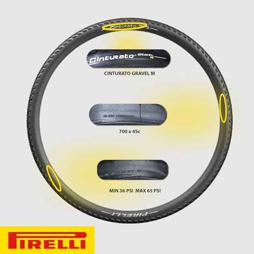Pirelli Cinturato Gravel M 45-622 (700 x 45c) Gravel Bike Tire - Gravel-Specific Design for Varied Surfaces - SpeedGRIP Compound for Superior Performance
