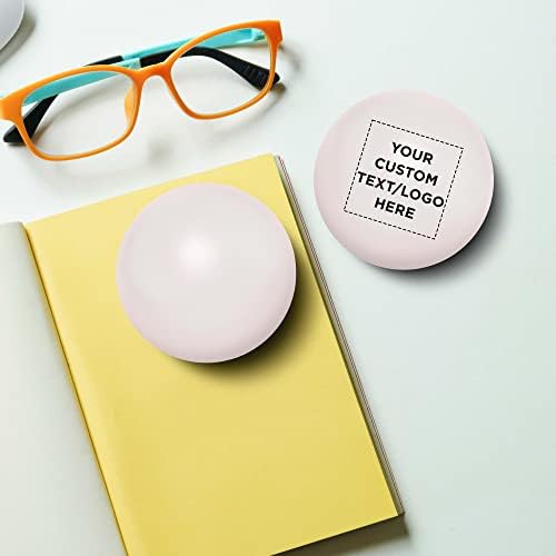 Custom Stress Balls for Adults, 10 Pack, Personalized Text, Logo, Hand Exercise, Perfect for Your Desk, Office, or Home, White