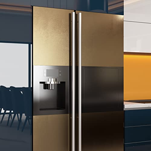 LACHEERY Shimmer Brown Gold Peel and Stick Wallpaper Bronze Metallic Accent Wallpaper Modern Shiny Metal Contact Paper for Kitchen Appliances Waterproof Removable Wall Paper Refrigerator 15.8"x80"