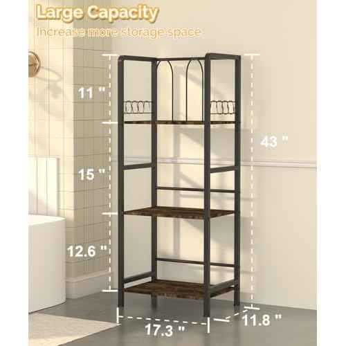 Free Standing Towel Racks for Bathroom with U-Shaped Detachable Dividers, 3-Tier Floor Towels Holder Stand with Shelf & 8 S-Hooks, Metal Pool Towel Storage Organizer for Home, Poolside, Black