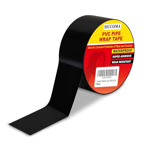Corrosion Protection Pipe Tape for Drain Pipe, Metal & Electrical Piping Weatherproof PVC Pipe Wrap Insulation Tape for Outdoor, Underground Pipe Duct Anti-Corrosion & Protection, 1.88 IN X 36 Yds