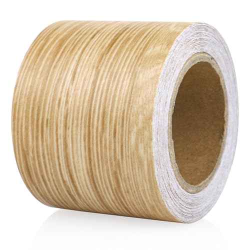 BOMEI PACK Wood Grain Repair Tape,Self Adhesive Repair Patch for Furniture, Floors, Cabinets, Windows, Doors, RV, Home Decor and DIY Projects (1, Coffee Oak, 2inch X 33ft)