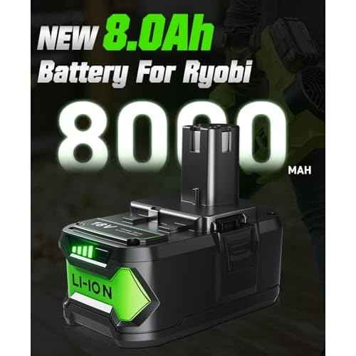 Bonadget 2Pack 8000mAh Replacement for Ryobi 18V Battery ONEPLUS+ Lithium-ion Drill Battery