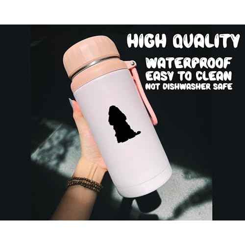 Pet Dog Cocker Spaniel Silhouette 12 Cute Stickers Pack - Dog Lover Gifts - Car Bumper Sticker - Light Switch Sticker - Wall Decal - Scrapbook Stickers (Black, Small Pack)