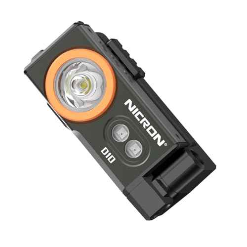 NICRON D10 EDC Flashlight Rechargeable£¬500 Lumens 3 Sources Pocket Compact RGB Flashlight with Headlamp Strip£¬Magnet Base for Fishing Outdoor Working