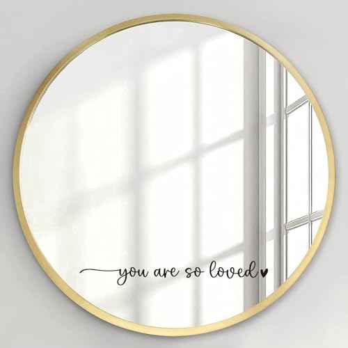 You are so Loved Mirror Decal Vinyl Decal, Bathroom Wall Decals, Mirror Sticker for Girls, Positive Affirmation Decal for Girls Room Bedroom, 15.7x2 inch (Vinyl Decal Without Mirror)