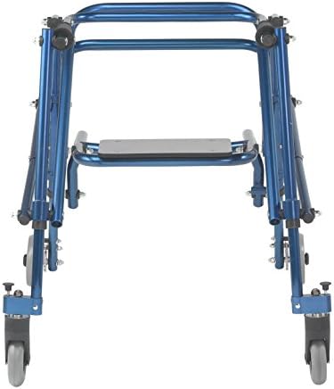 Drive Medical Nimbo 2G Mobility Aid Lightweight Posterior Walker with Seat, Medium, Knight Blue