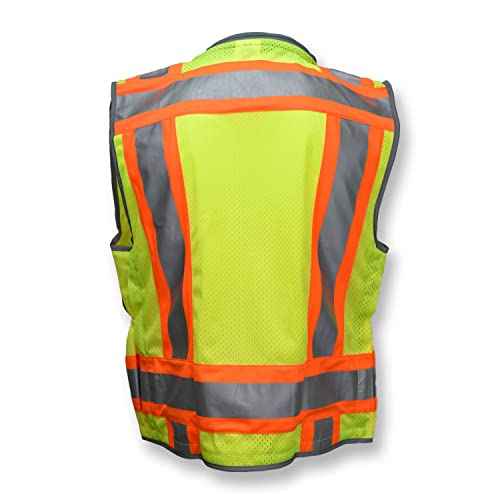 Radians SV55 Class 2 Heavy Woven Two Tone Engineer Vest with Padded Neck to Support Extra Weight in Cargo Pockets