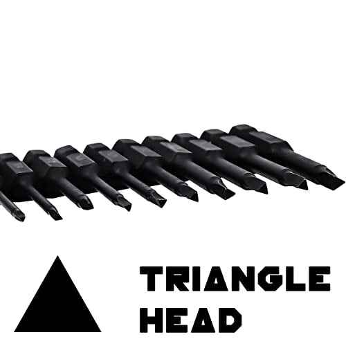 Triangle Bit Set (12 Pack - 2" and Extra Long 6") Magnetic Heads in The Following Triangle Screwdriver Sizes: TA14, TA18, TA20, TA23, TA27, & TA30