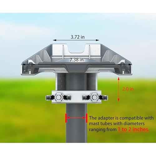 CEKAY Starlink Mounting Kit (Includes 35" Pole and Adapter) ? Sturdy Pole Mount with Adapter for Gen3/V3 Standard Dish ? Adjustable J-Pole Mast for Wall, Eave, or Roof