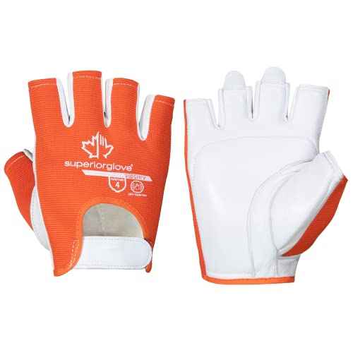 Superior Glove VIBGHFV/XL Vibrastop Goatskin Leather Palm Half-Finger Vibration-Dampening Gloves, Size Extra Large