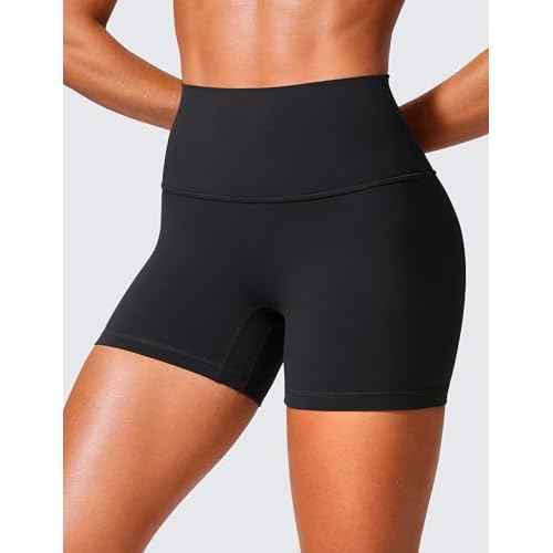 CRZ YOGA Secretsculpt Womens Butterlift High Waist Scrunch Butt Biker Shorts 4 Inches - No Front Seam Workout Gym Booty