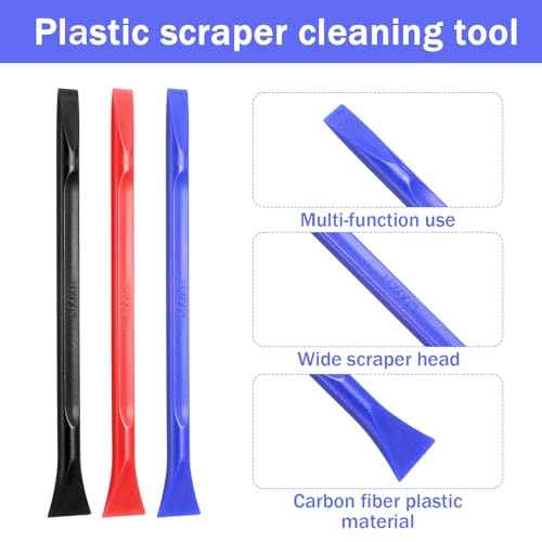 18Pcs Plastic Scrapers, Non-scratch Carbon Fiber Plastic Scraper Tools Multi-purpose Cleaning Scraper Tool Pen-Shaped Label Remover Scrapers Tools for Cleaning Small and Narrow Spaces Label Sti