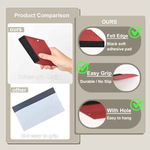Naphite Wallpaper Tools for Peel and Stick Wallpaper Smoothing Tools Kit, Vinyl Backsplash Tile, Window Film, Easy to Apply Include White/Red Squeegee,Tape Measure, Exacto Knife for Contact Paper