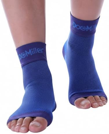 Doc Miller Ankle Brace for Women & Men – Foot Compression Sleeve, Toeless Wrap & Support for Pain Relief, Plantar Fasciitis, Achilles Tendonitis & Injury Recovery, 1 Pair