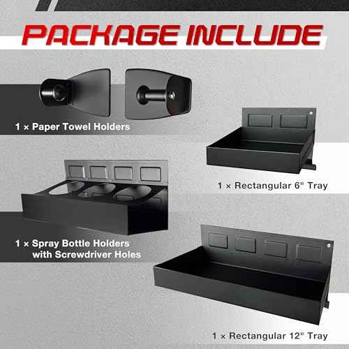STXDY 4 PCS Magnetic Toolbox Set, Magnetic Toolbox Tray Set, Super Strong Magnetism for Garages, Repair Shops and DIY
