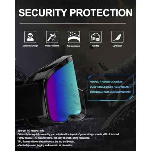 ATV Dirt Bike Goggles 2-Pack Motorcycle Motocross MX UTV MTB Helmet Riding OTG Goggles UV400 Anti-Fog Scratch Dustproof for Men & Women Adult Youth Kids£¨Color+Clear£©
