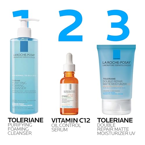 La Roche-Posay Toleriane Double Repair Matte Moisturizer SPF 30, Lightweight Daily Face Moisturizer for Oily Skin & Combination Skin, With Niacinamide & Vitamin B3, Oil Free, Fragrance Free