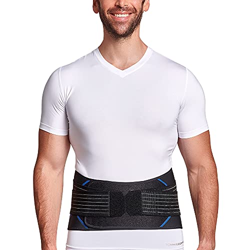 Tommie Copper Pro-Grade Adjustable Support Back Brace and Posture Corrector, Breathable Flex Stability Straps for Lumbar Support, Posture & Muscle Support - Unisex, Black - XX-Large/3X-Large