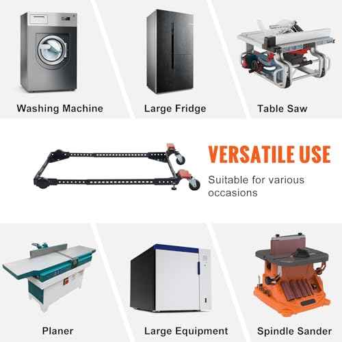 VEVOR Mobile Base, 500 lbs Weight Capacity, Adjustable from 12" x 12" to 36" x 36", Heavy Duty Universal Mobile Base Stand with Swivel Wheels, for Woodworking Equipment, Bandsaw, Power Tools, Machines
