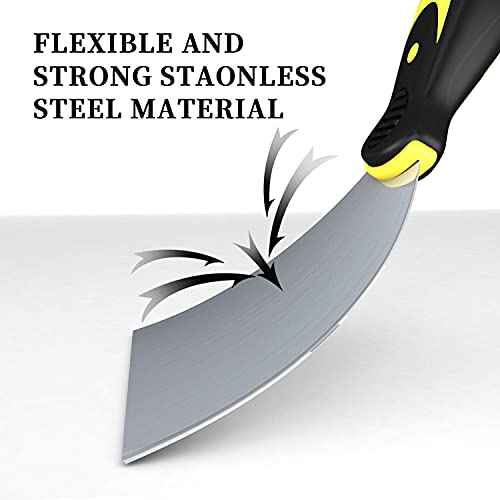DEKEones Putty Knife Scrapers, Spackle Knife, Metal Scraper Tool for Drywall Finishing, Plaster Scraping, Decals, and Wallpaper (4 Pack, 5¡±, 4¡±, 3¡±, 1.5¡± Wide)