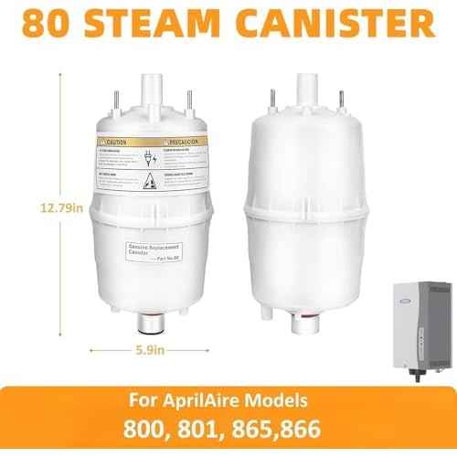 Upgrade 80 Steam Canister for Aprilaire Steam Humidifier Models 800, 801, 865, 866, 80 Replacement Canister OEM Substitute for Aprilaire Canister, 2 Pack