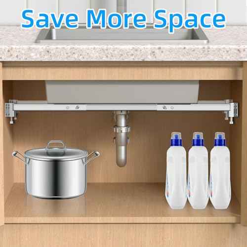 Qualward Undermount Sink Brackets,Adjustable Undermount Sink Support, Stainless Steel Installation Kit for Undermount Kitchen Sink Adjustable Support Pole (29-40 inches)